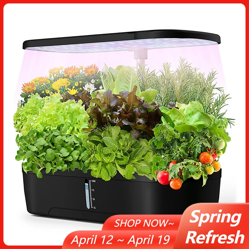 

Система гидропоники на 12 капсул с прозрачным резервуаром для воды на 4 л, полноспектральным светильником для растений, 3 режимами таймера, комплект для балкона