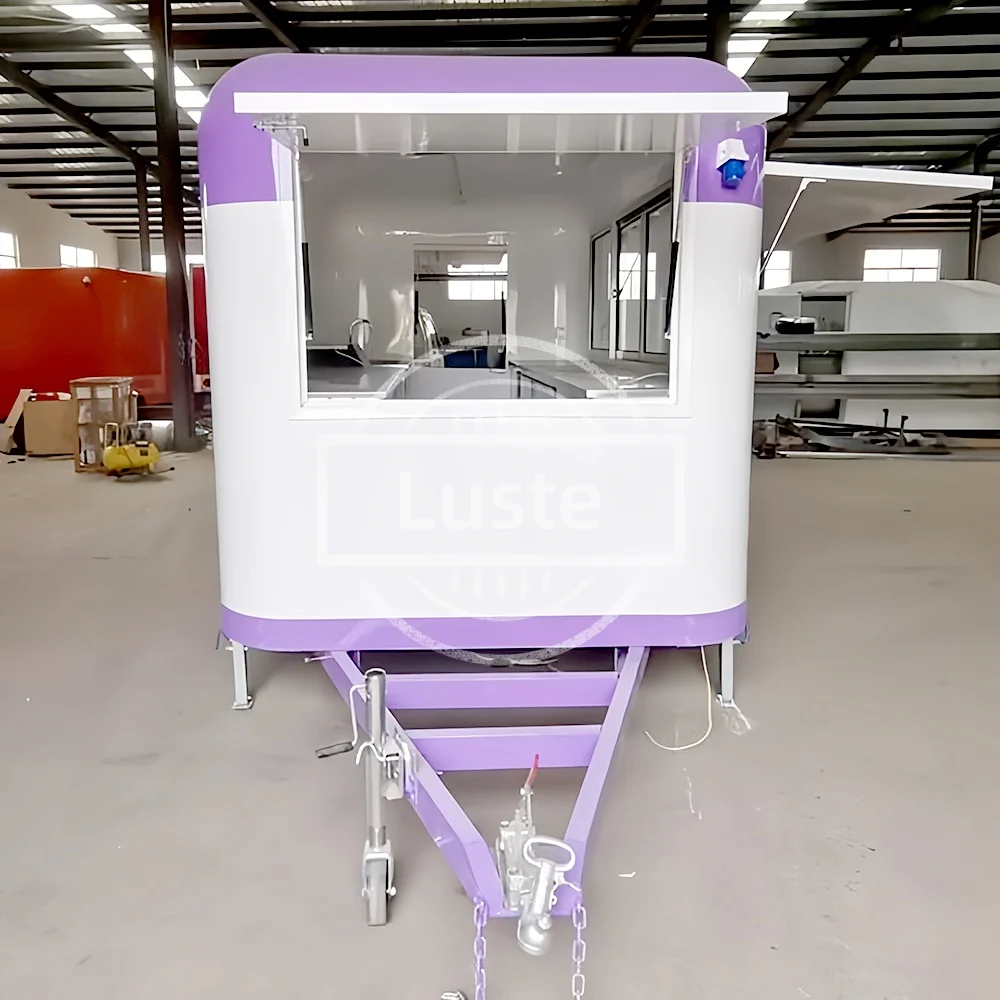 Food Truck Trailer Mobile Cart Caravan Mobile Business off road camper trailers outdoor kitchen Box Coffee Cart