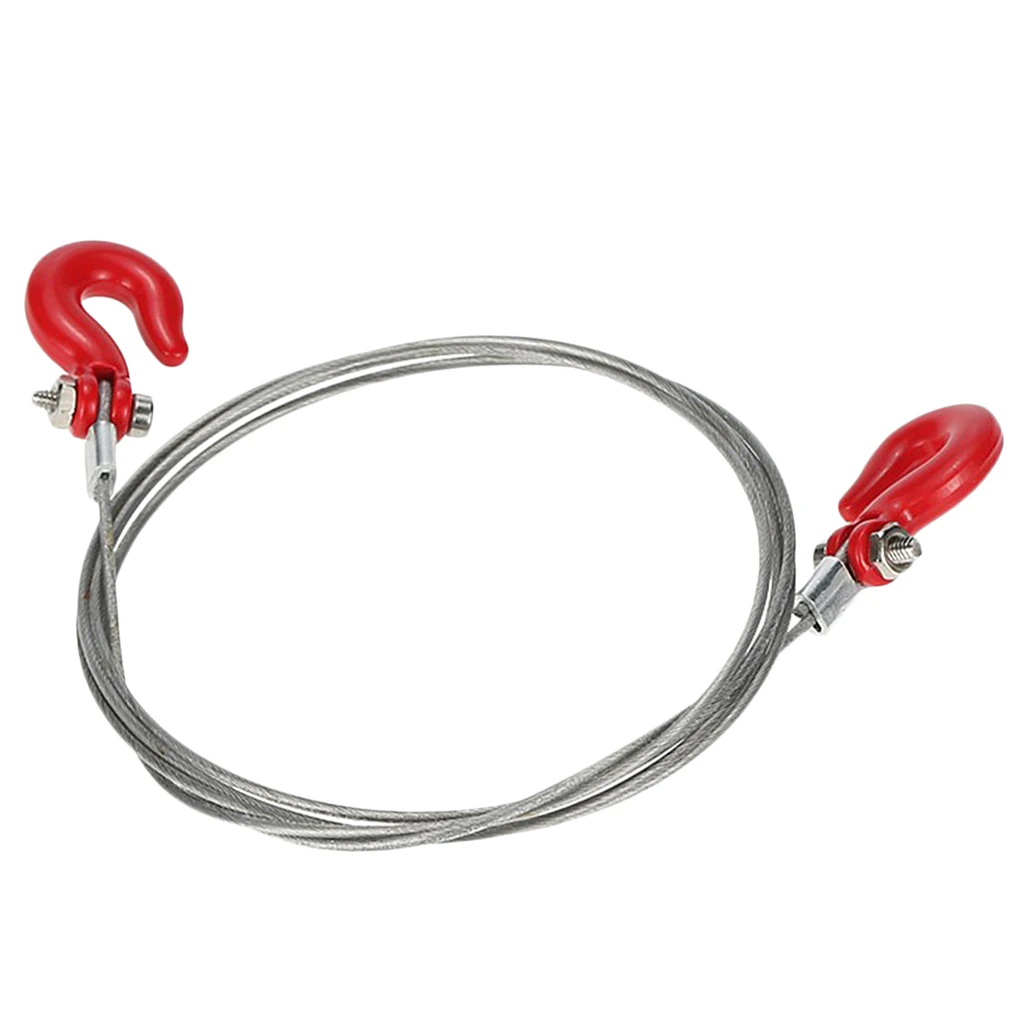 Steel RC Tow Rope with Hooks Crawler Accessories Simulation Trailer Wire Rope for Axial SCX10 CC01 RC4WD D90 D110 TF2