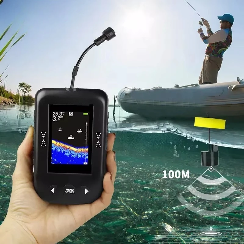 

100M Portable Fishing Sonar Fish Finder for Boat Lure Lake Sea with Alarm Echo Sounder