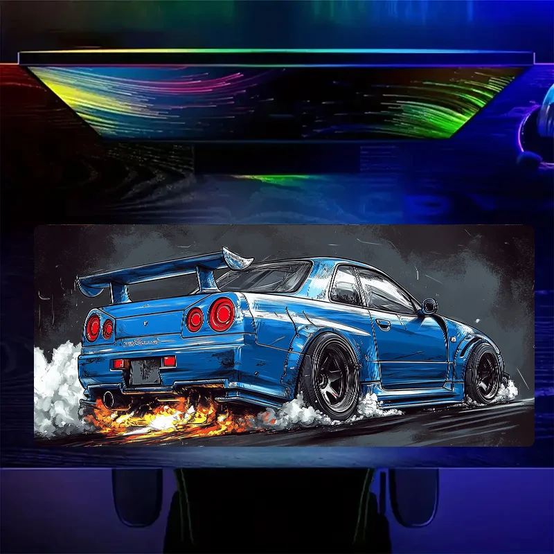

Blue Sports Car Design Mouse Pad Rubber non-slip base Desk Mat High quality material gaming mat mousepad with lock edge
