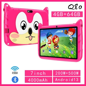 Tablette PC éducative pour enfants, 7 pouces, Wi-Fi 5G, Android 13, Façades Core, 4 Go + 64 Go, Dean, Bluetooth, Google Learning, 4000mAh, Nouveau