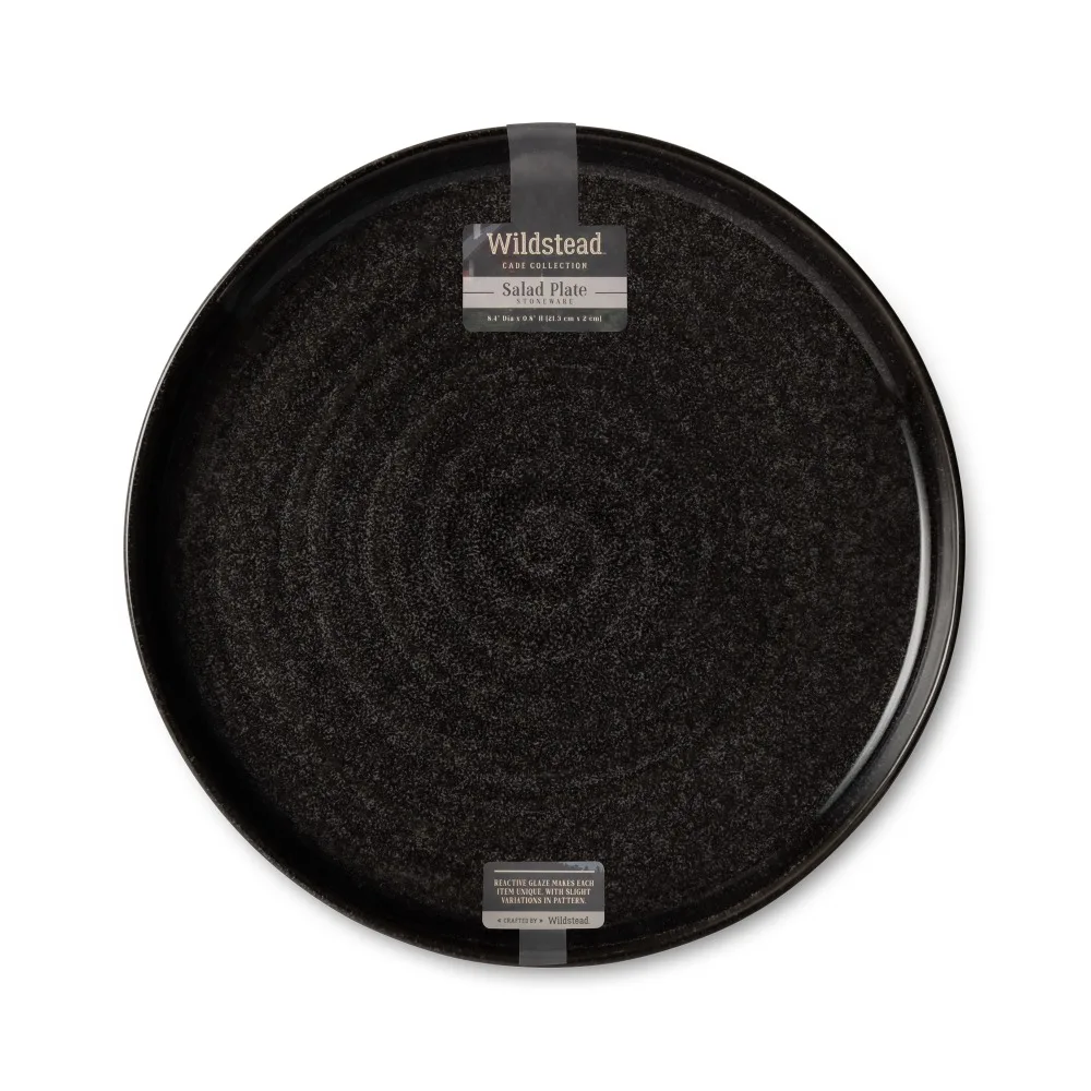 Rustic Round Ceramic Stoneware Salad Plate Microwave & Dishwasher Safe Dinner Plate - view 3