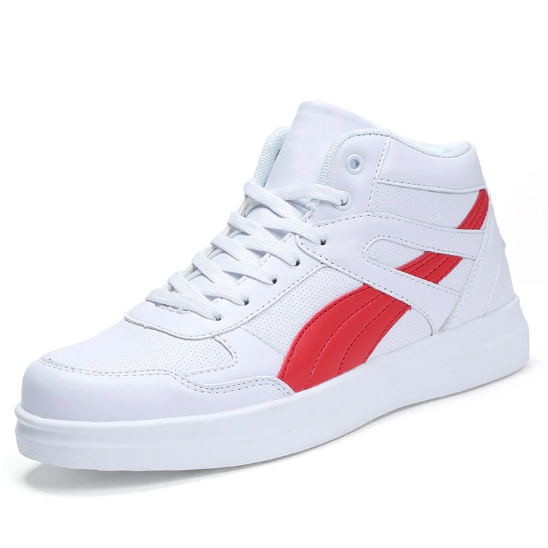 Baskets de skateboard blanches pour hommes, chaussures décontractées, respirantes, montantes et plates, nouvelle collection 2023