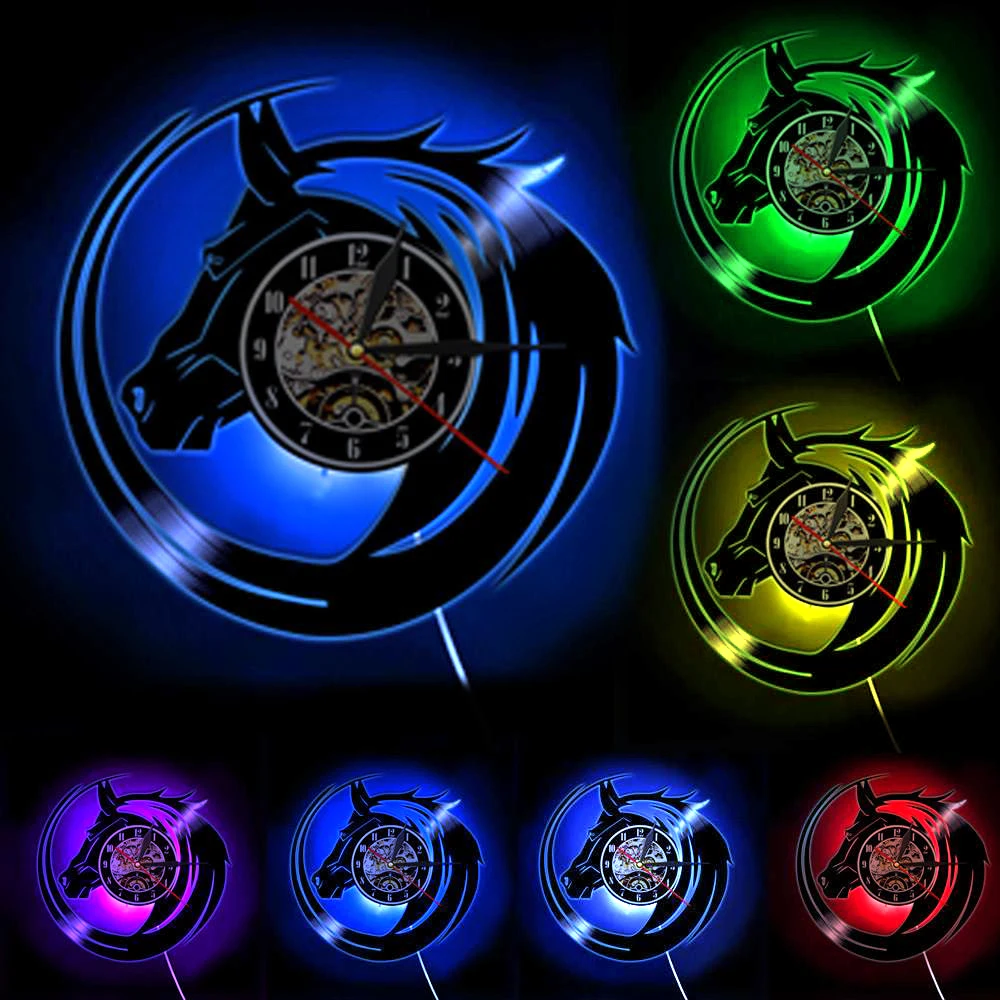 ZK50 Creative Vinyl Record Art LED Wall Lamp Background Wall Clock USB Night Light Plug-in Remote Control Indoor Gift