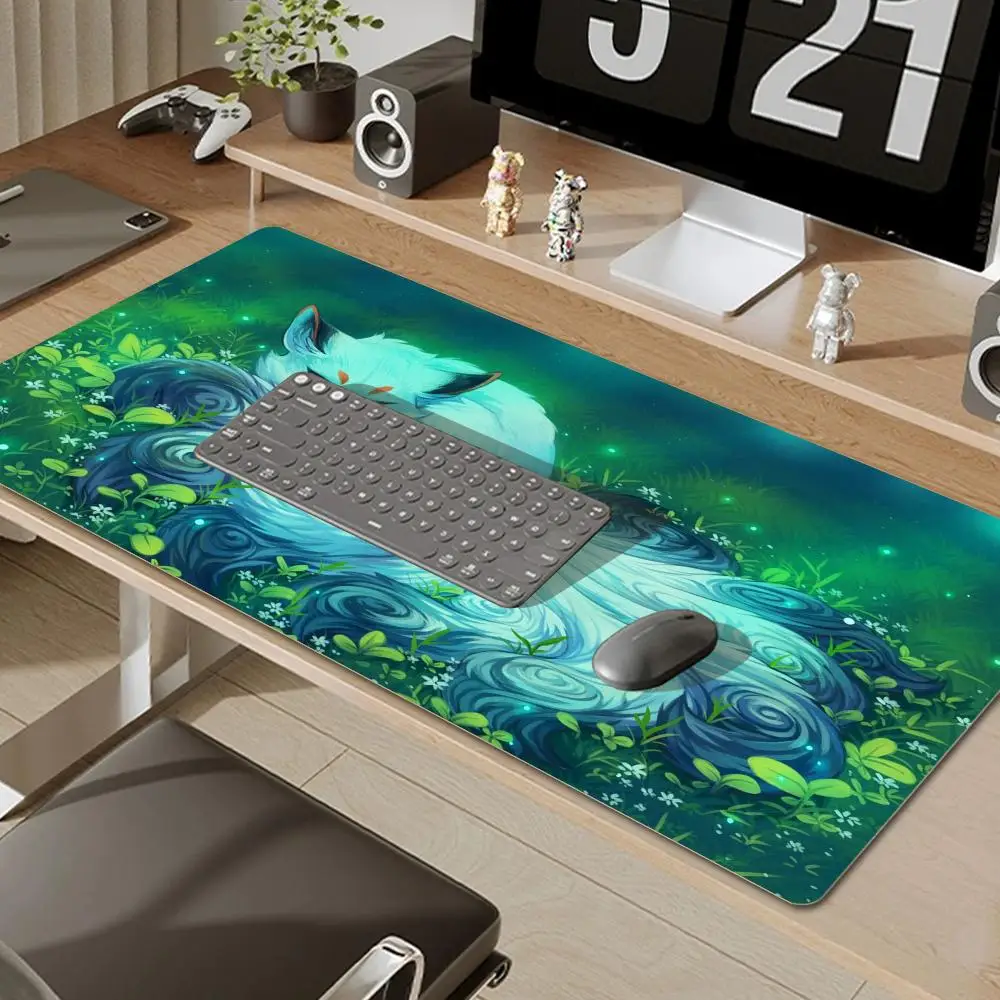 Kitsune Fox Mousepad Xxl Mouse Pad 900x400 Keyboard Gaming Mats Deskmat Gamer Cabinet Computer and Office Playmat Desk Mat Pads