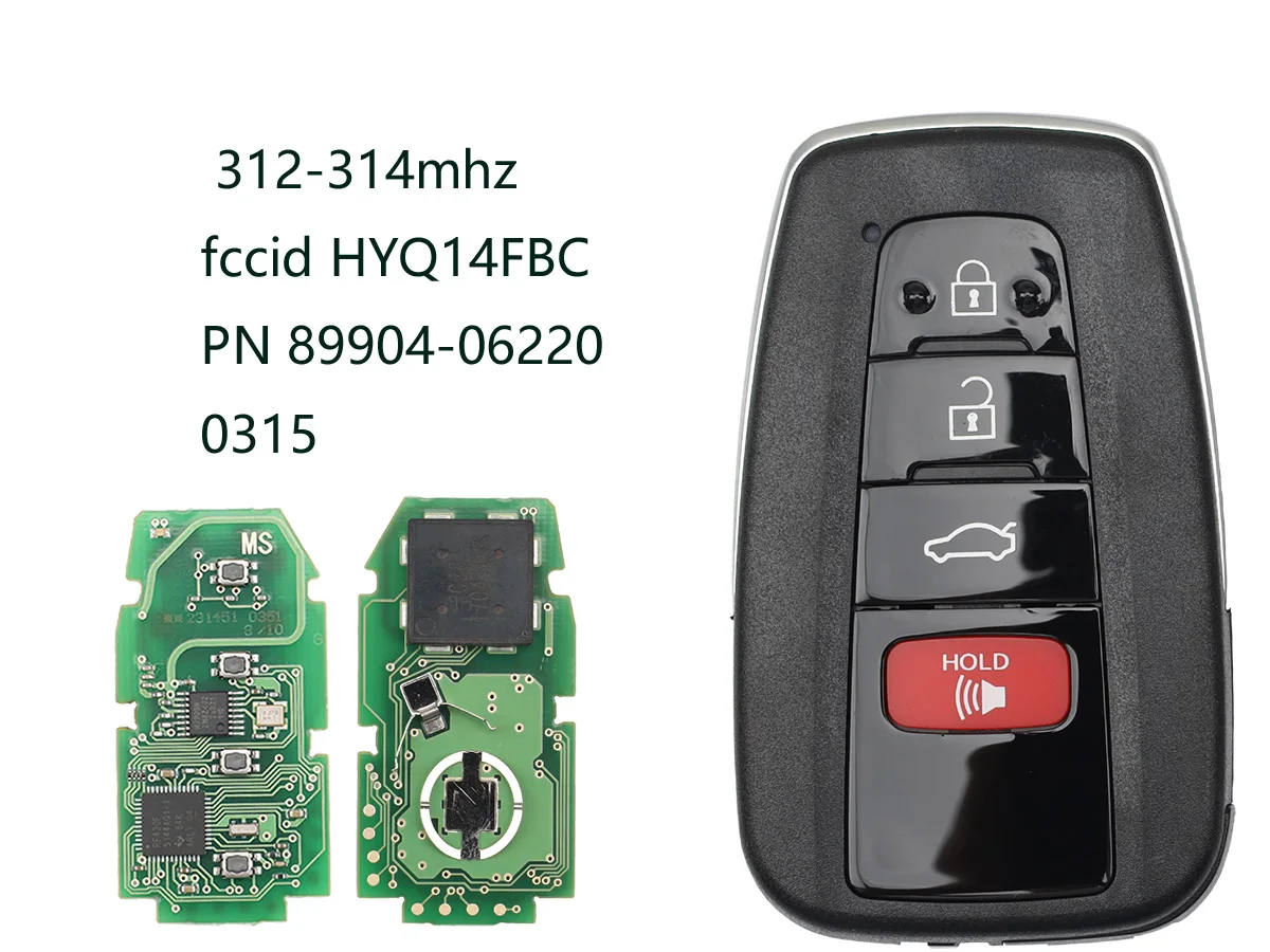 keyless smart car key 312-314mhz 8ACHIP 0351 for toyota prius camry FCCID HYQ14FBC Board Replacement Promixity Card