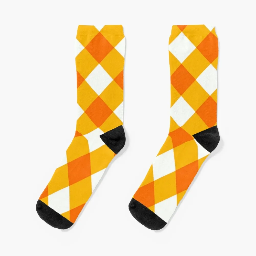 

Pumpkin Check Socks anime designer hockey shoes Socks For Women Men's