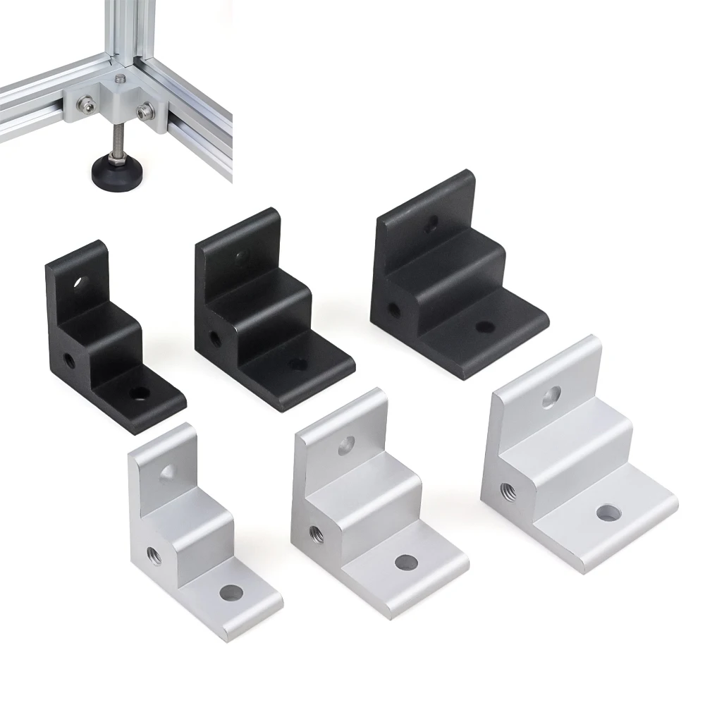 

4Pcs Aluminum Profile Corner Code Anchor Wheel Connector Right-angle Extrusion Foot Pad Mounting Bracket for 20/30 Alu Profiles