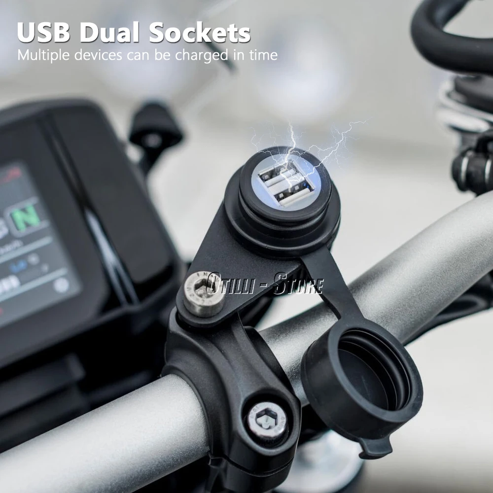 

Motorcycle Dual USB Socket Waterproof Power Supply Charger Adapter For BMW All Models R1200GS R1250GS ADV S1000XR F850GS F750GS