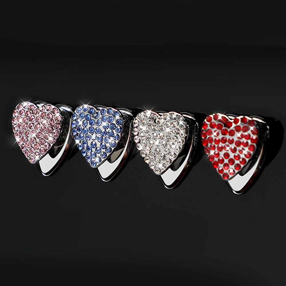 Rhinestone Car Hook Interior Organizer Heart Type Hanger Car Accessories for Purse Sunglasses Holder Small Hood Paste Car Stuff