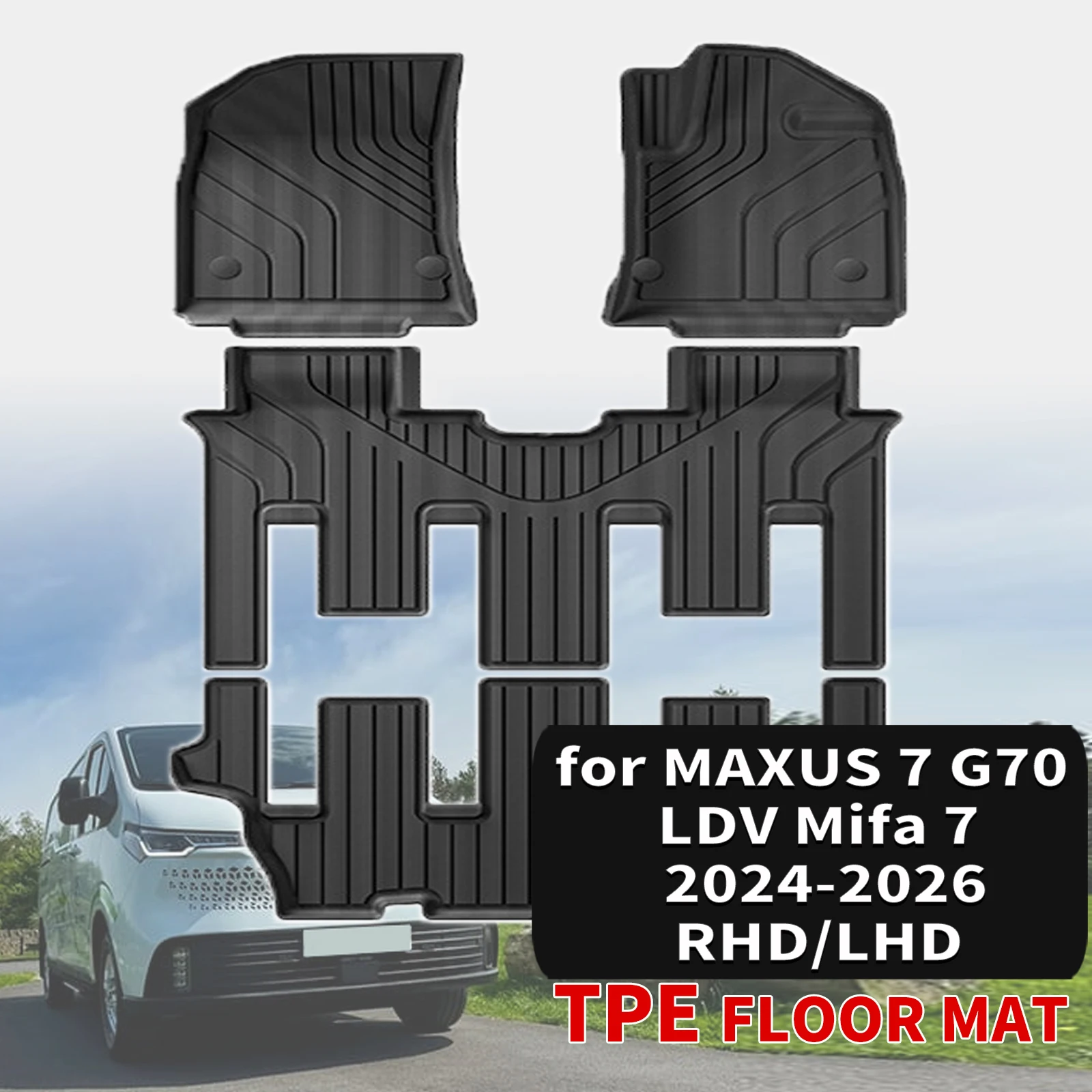 

Для MAXUS 7 G70 LDV Mifa 7 2024 2025 2026 (правый/левый руль) всепогодные 3D-коврики из TPE в стиле Maxpider, аксессуары