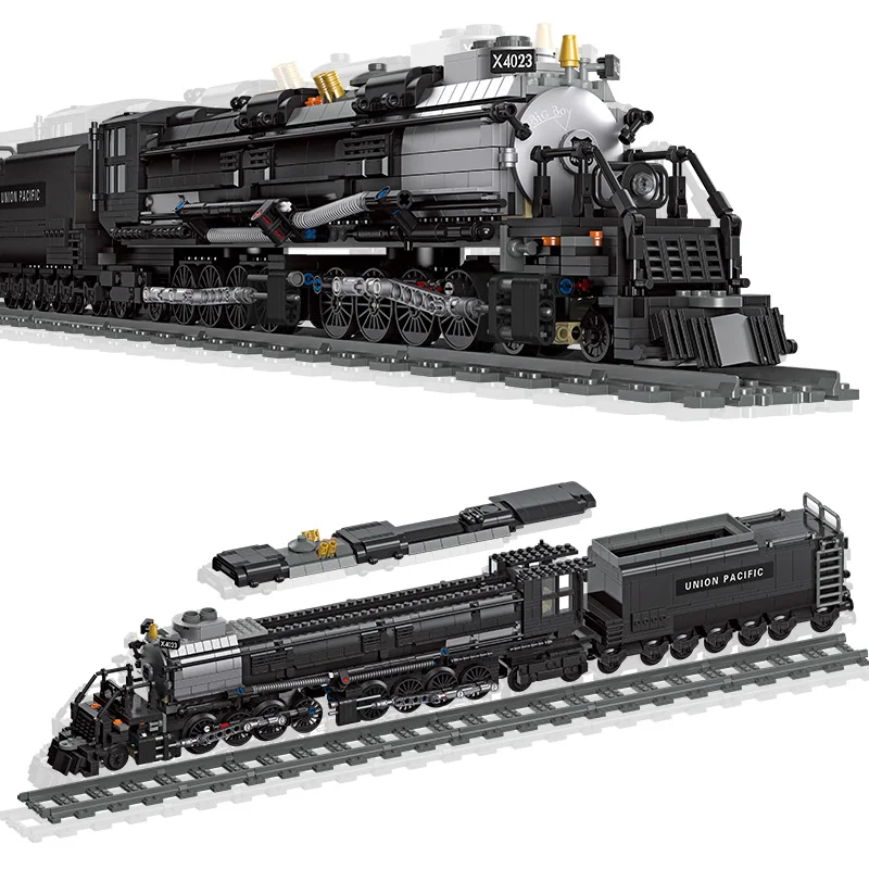 1608 ELEMENTÓW KLOCKI STEAM TRAIN THE UNION PACIFIC BIG BOY TRAIN MIEJSKA KOLEJ ZESTAW DO ZESPAWANIA MODELU KLOCKI ZABAWKI DLA DZIECI PREZENT NA ŚWIATÓW