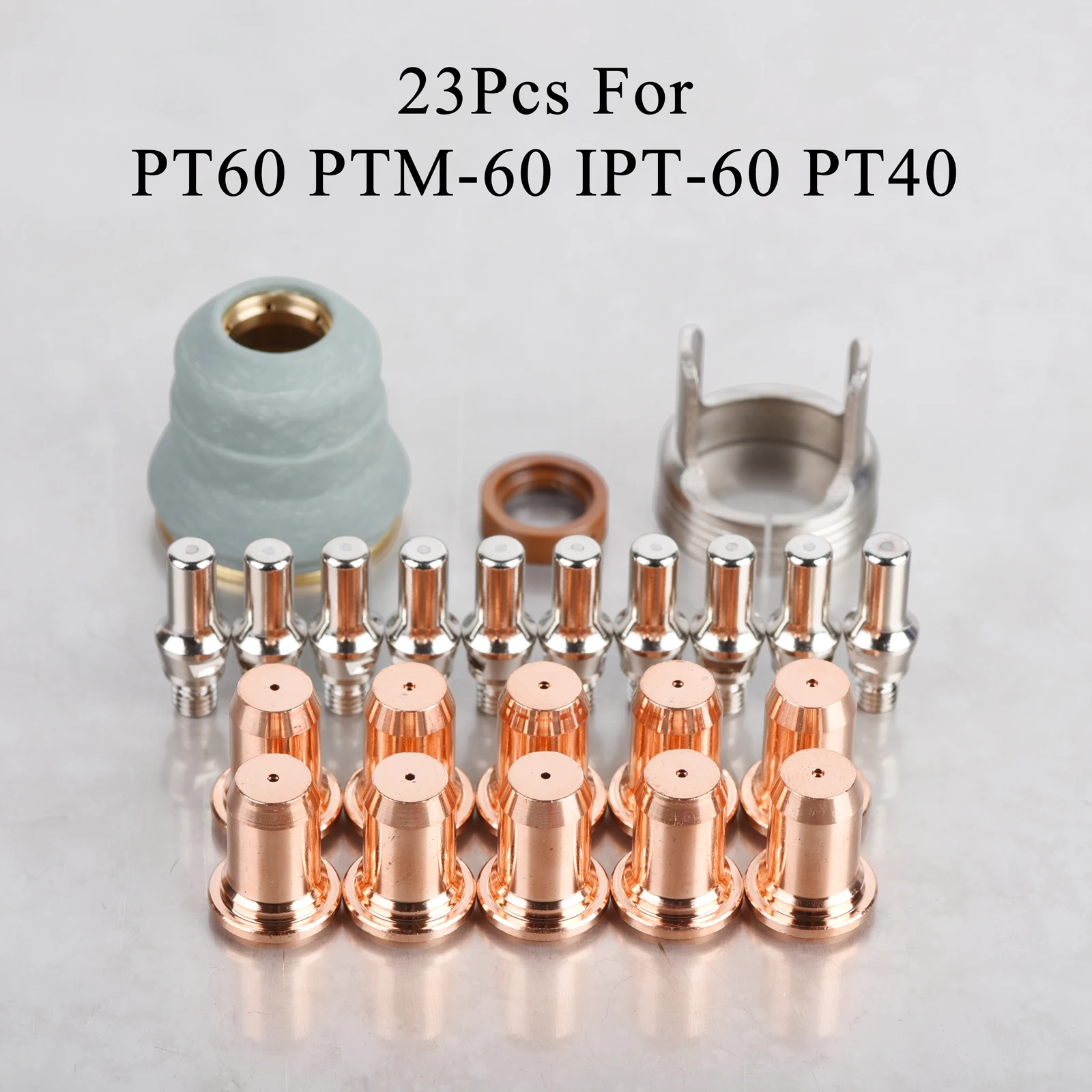 23Pcs Plasma Cutting Torch IPT-60 PT-60 IPT-40 PT40 Tip 51313P Electrode Shield Cap Stand Off