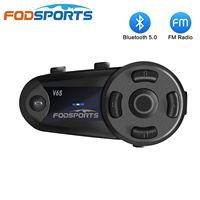 Fodsports V6S helmet intercom motorcycle bluetooth bluetooth headset 1000m IP65 waterproof wireless interphone BT5.0 FM radio