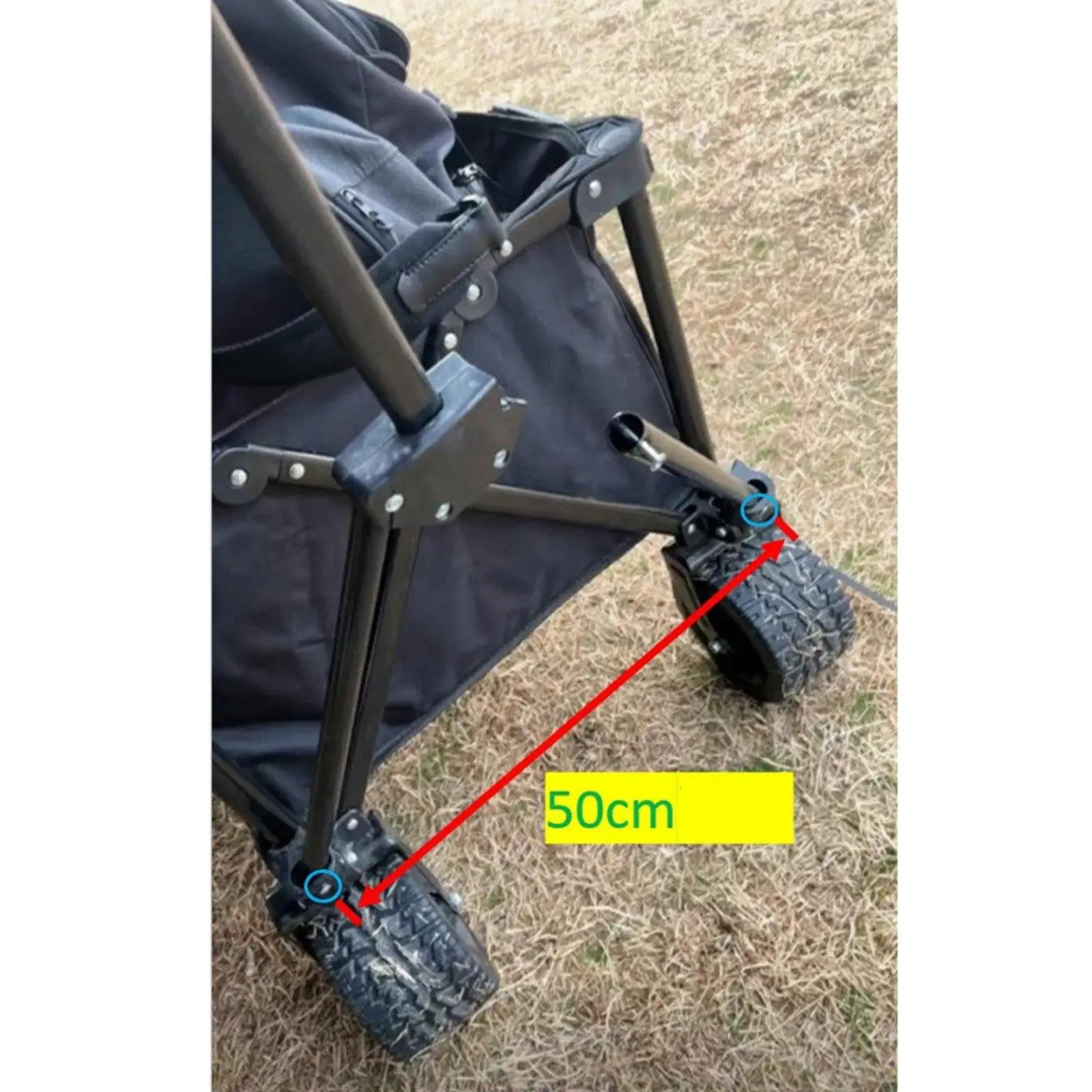 Trolley Pull Handle Fittings Easy Installation Repair Parts Beach Park Aluminum Alloy Wagon Pull Handle Compatible Heavy Duty