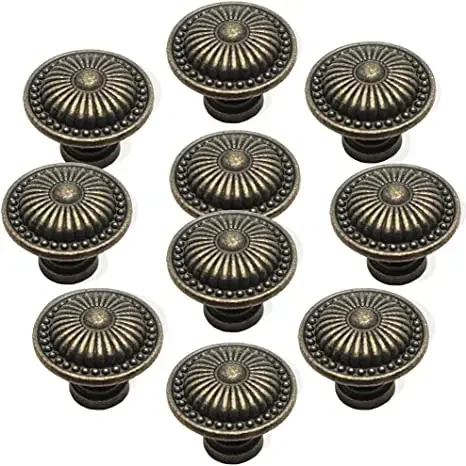 Cabinet Knobs Vintage Dressers Knobs Antique Bronzed Floral Drawer Knobs with 3 Sized Screws for Furniture Cupboard Closet