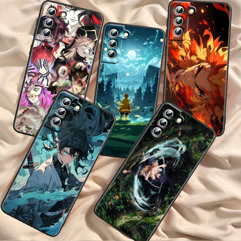 Ghost Slaying Blade Fashion For Samsung Galaxy S24 S23 S22 S21 S20 FE S10 S10E Plus Ultra Pro Lite 5G Black Funda Phone Case