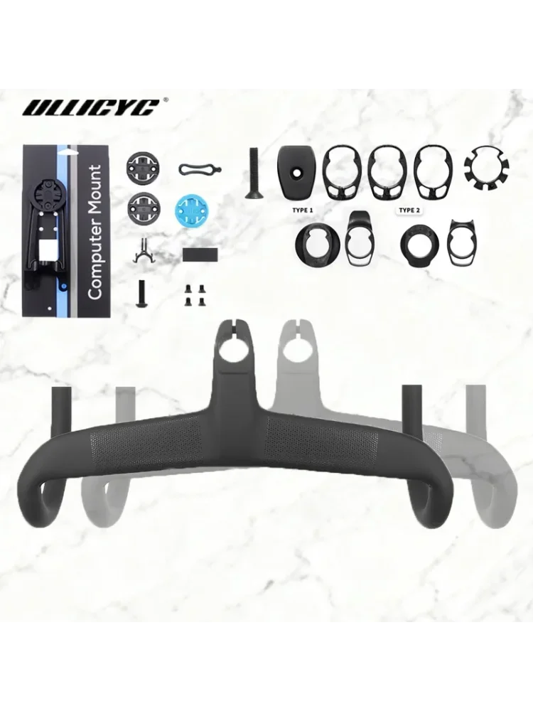 AliExpress ULLICYC T3 All Carbon Fiber Integrated Bending Handle Internal Cable Routing for Road Bikes, Diameter 28.6, Width 401-500mm