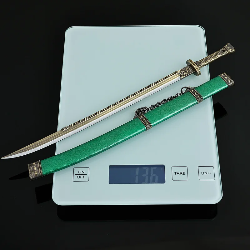 28 cm Chinesische kalte Waffen, Filme und TV-Shows, Qianlongs kostbares Schwert, Metallhandwerk, Spielzeugmodelle, Ornament-Sammlung, Desktop-Spielzeug