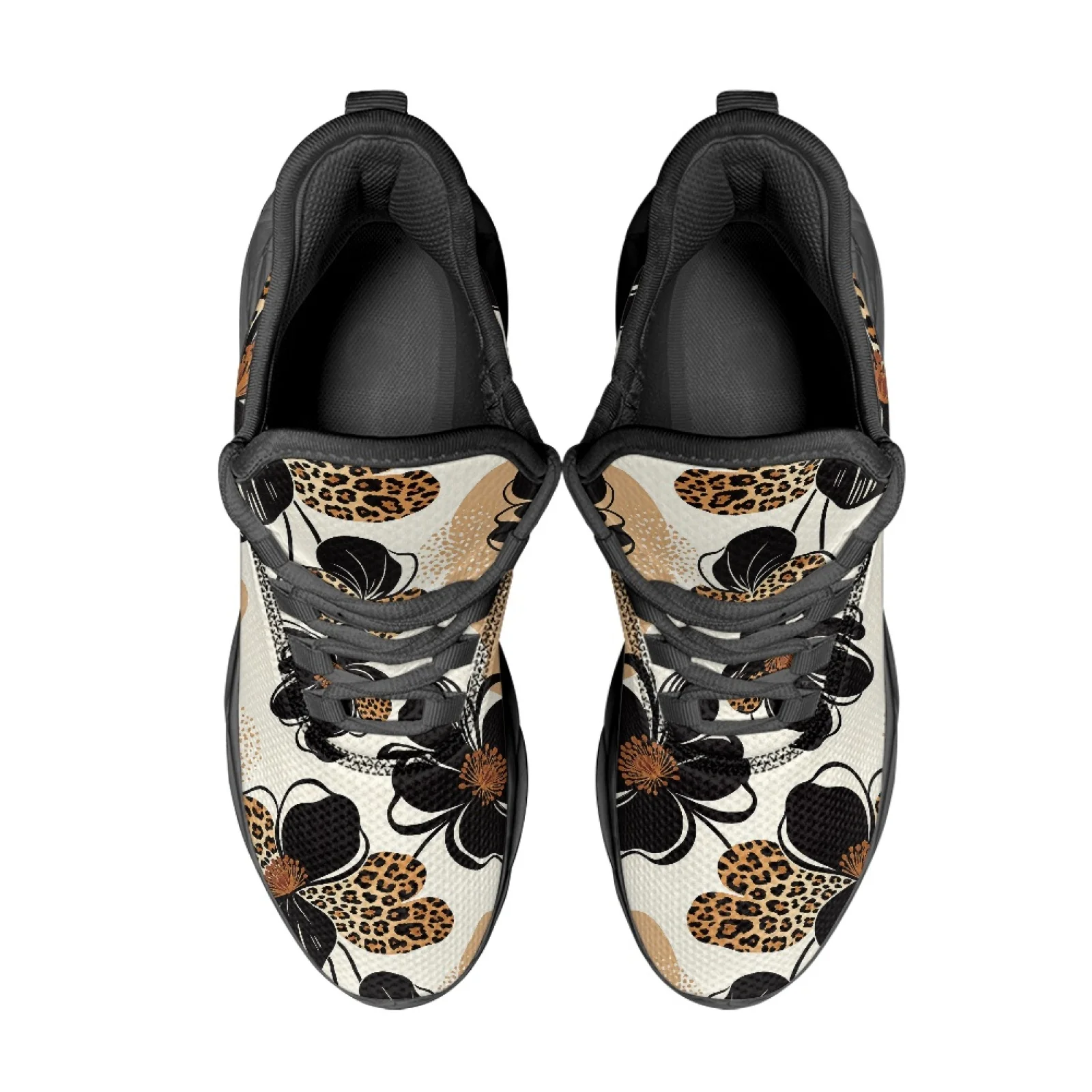 PENSTROLL Leopard Floral Men's Running Shoes Mesh & EVA Athletic Footwear Comfortable Sports Shoes for Unisex