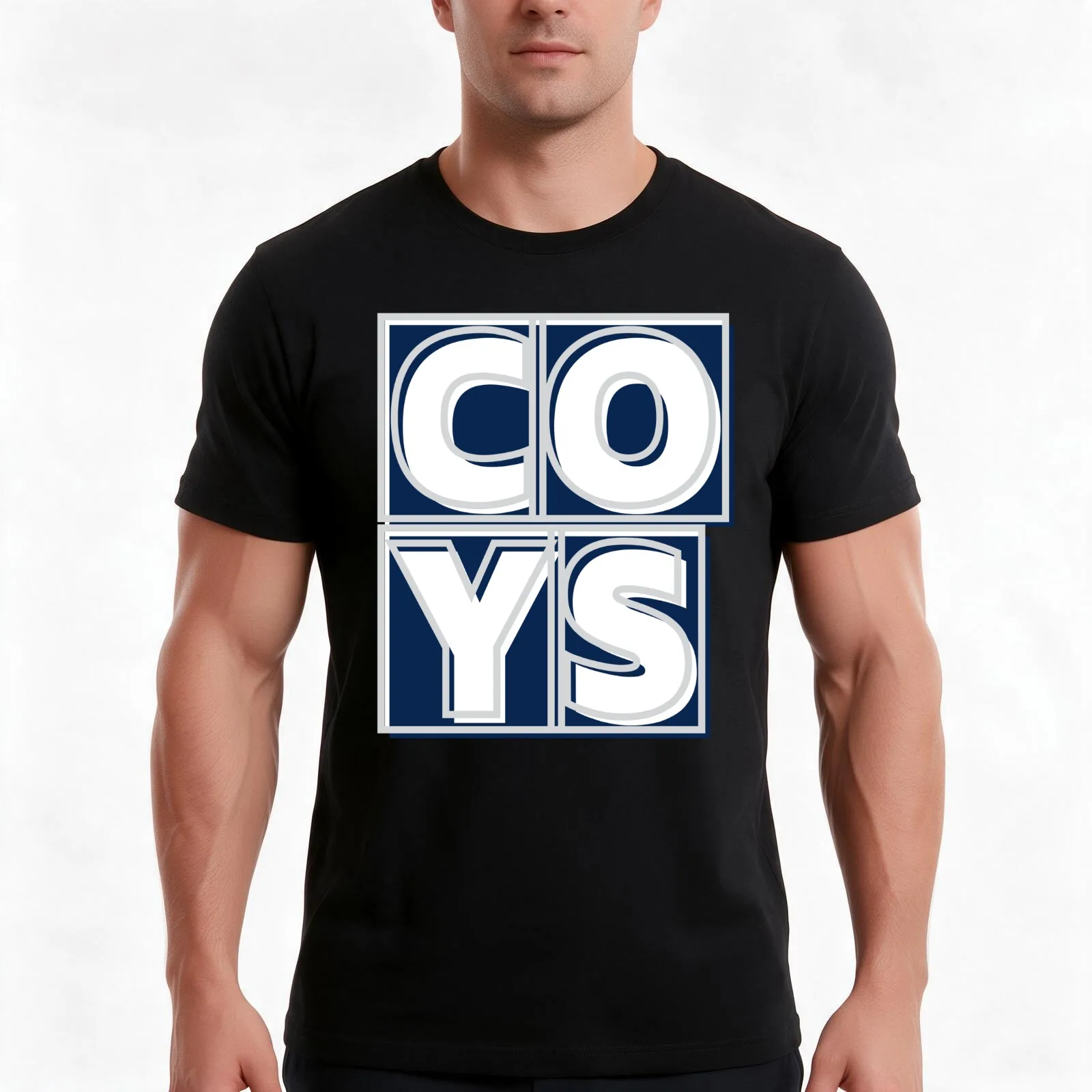 COYS MHH T-Shirt, Summer Casual Cotton Tee, Oversized Streetwear Tops, Vintage Graphic Print, Loose Fit Short Sleeve