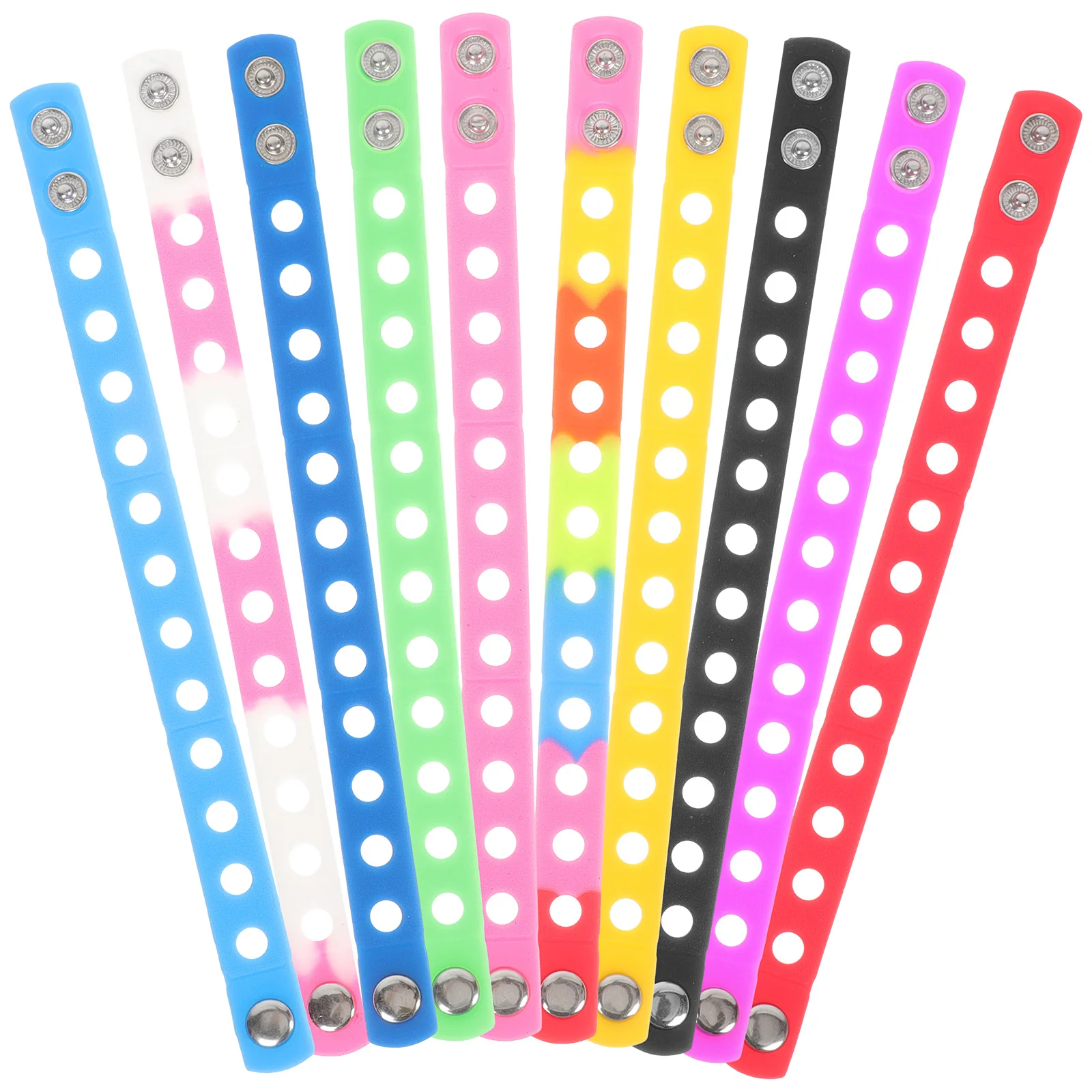 10Pcs Colorful Silicone Bracelets Adjustable Kids Wristband Creative DIY Decorative Party Favor Accessories Silicone Bracelet