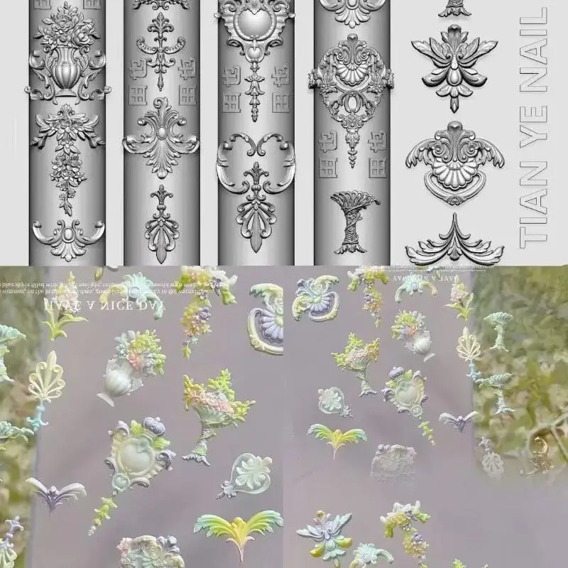 3D Barock-Engel Nagelform Silikon Nagelkunst-Charms DIY-Werkzeug Vorlagen Stempelplatten Maniküre Einfache DIY-Form für Heimwerker – Detail 7