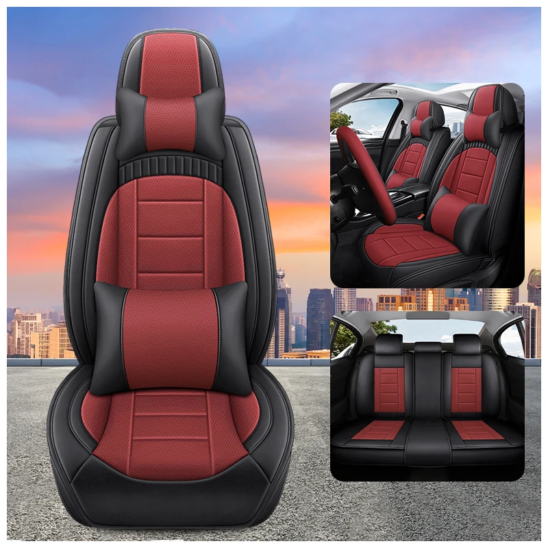 

Полный комплект чехлов для автомобильных сидений из роскошной кожи Nappa, деловой стиль, всесезонные, подходят для большинства моделей автомобилей