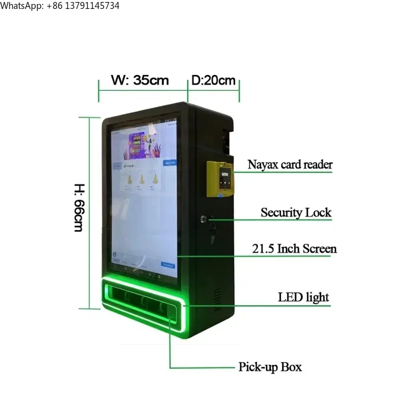 

Mini wall-mounted small snack vending machine Mini toy machine price 21.5 inch touch screen small vending machine