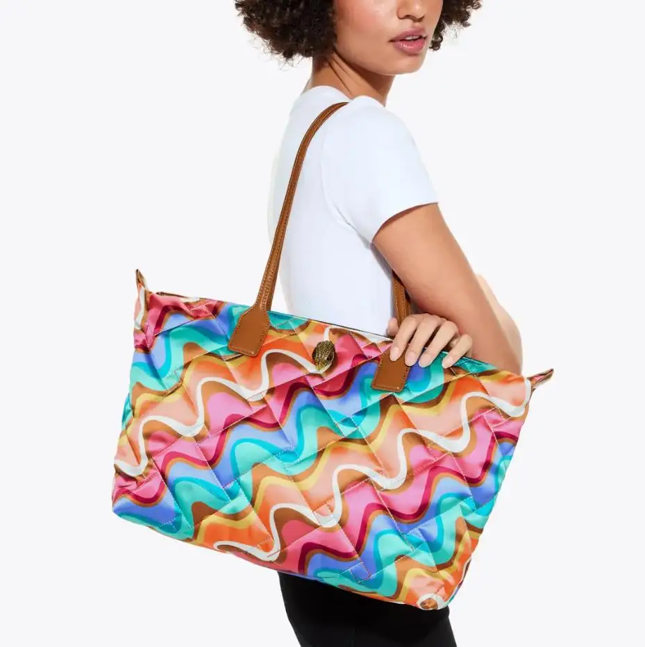 High-quality Nylon Soft Portable Shopping Bag Creative High-end Color Matching Large-capacity Home Shopping Fashion Shopping Bag