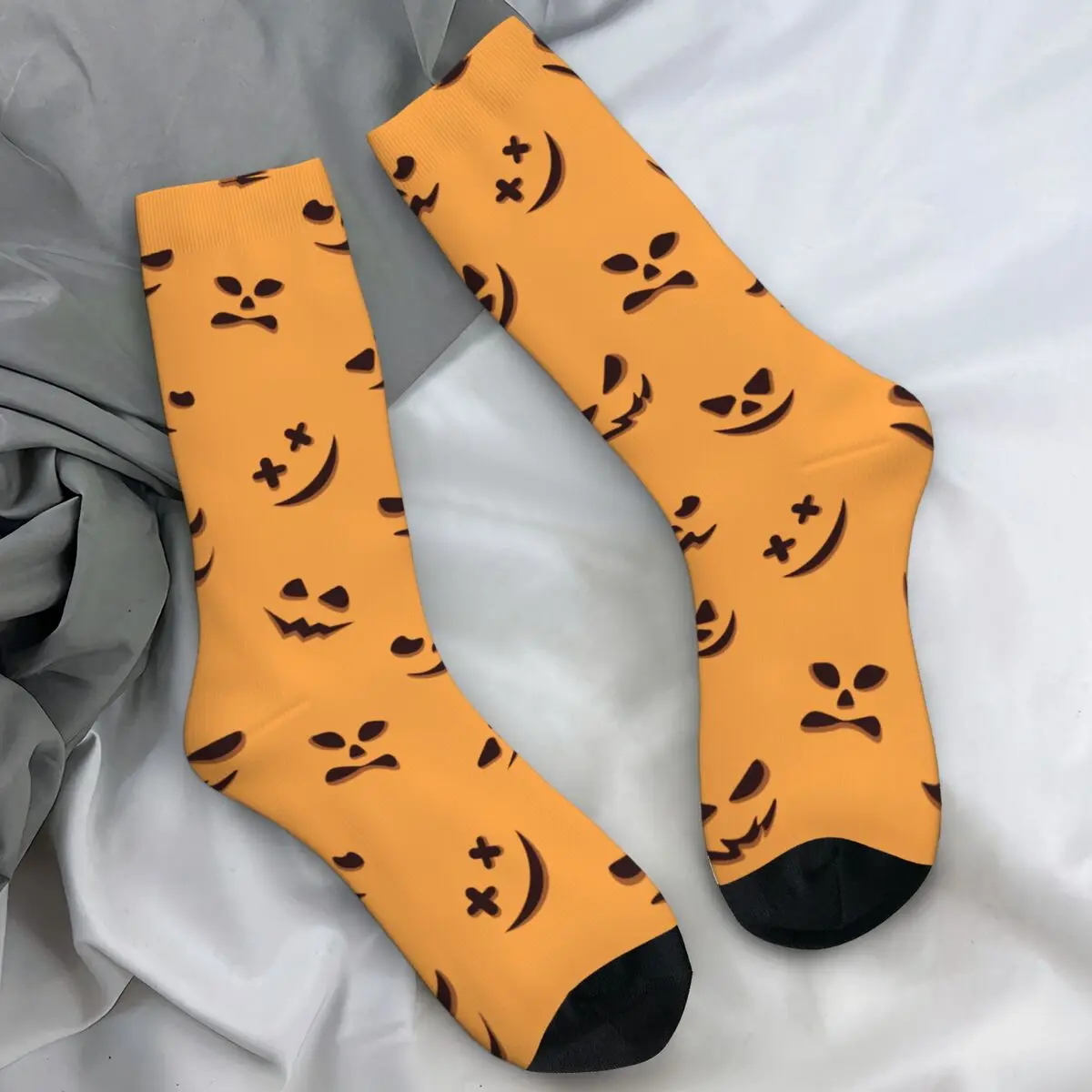 Halloween Pumpkin Socks Autumn Cartoon Funny Stockings Korean Couple Soft Breathable Socks Design Running Sports Anti-Slip Socks