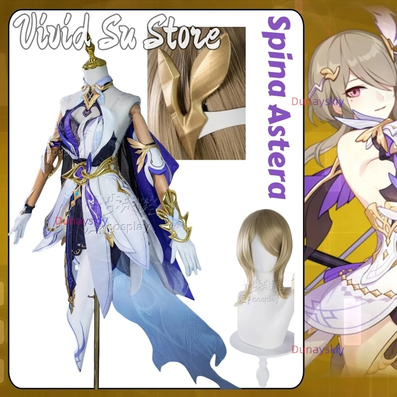 Juego Honkai Impact 3 Spina Astera disfraz de Cosplay traje carnaval fiesta de Halloween juego de rol peluca zapatos trajes nueva piel