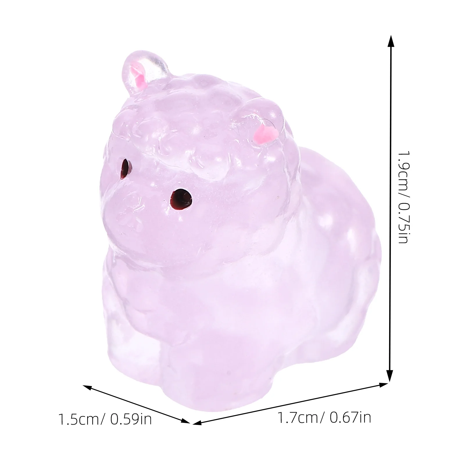 12개 야광 알파카 피규어 발광 레진 미니 동물 장식품 미니어처 정원 홈 데코 레진 미니어처