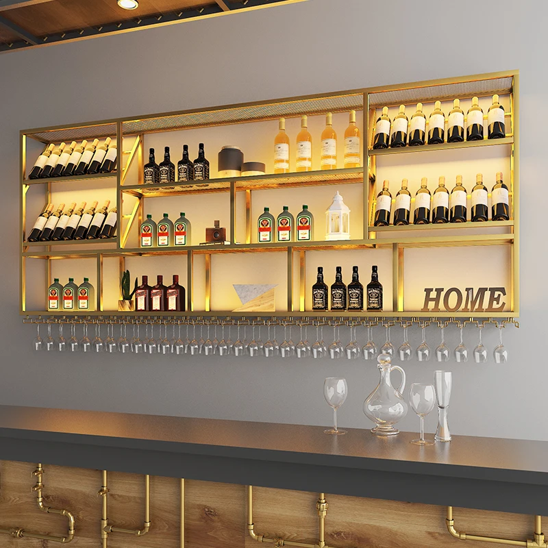 

Holder Modern Commercial Bar Cabinet Buffet Hanging Storage Inverted Wine Cabinets Cocktail Cremalheira De Vinho Bar Accessories