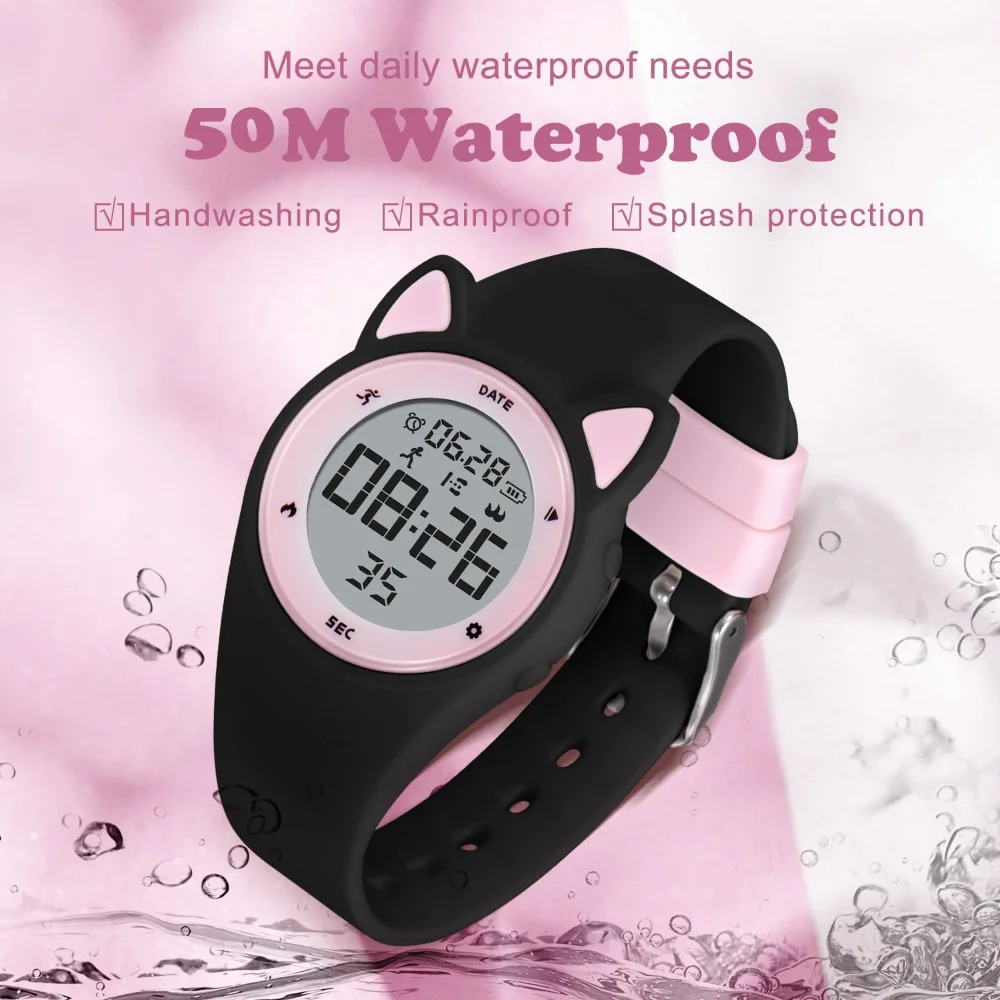 Kids Digital Watch for Boys Girls Waterproof Sports Watches Fitness Tracker Alarm Clock Stopwatch Food Grade Silicone Watch Band