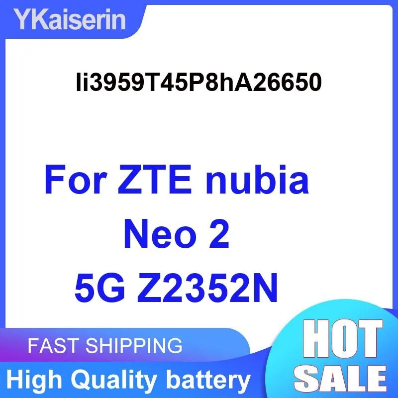 Mobile Phone Battery 6000Mah Li3959t45p8ha26650 Safe And Reliable For Zte Nubia Neo 2 5G Z2352N Portable