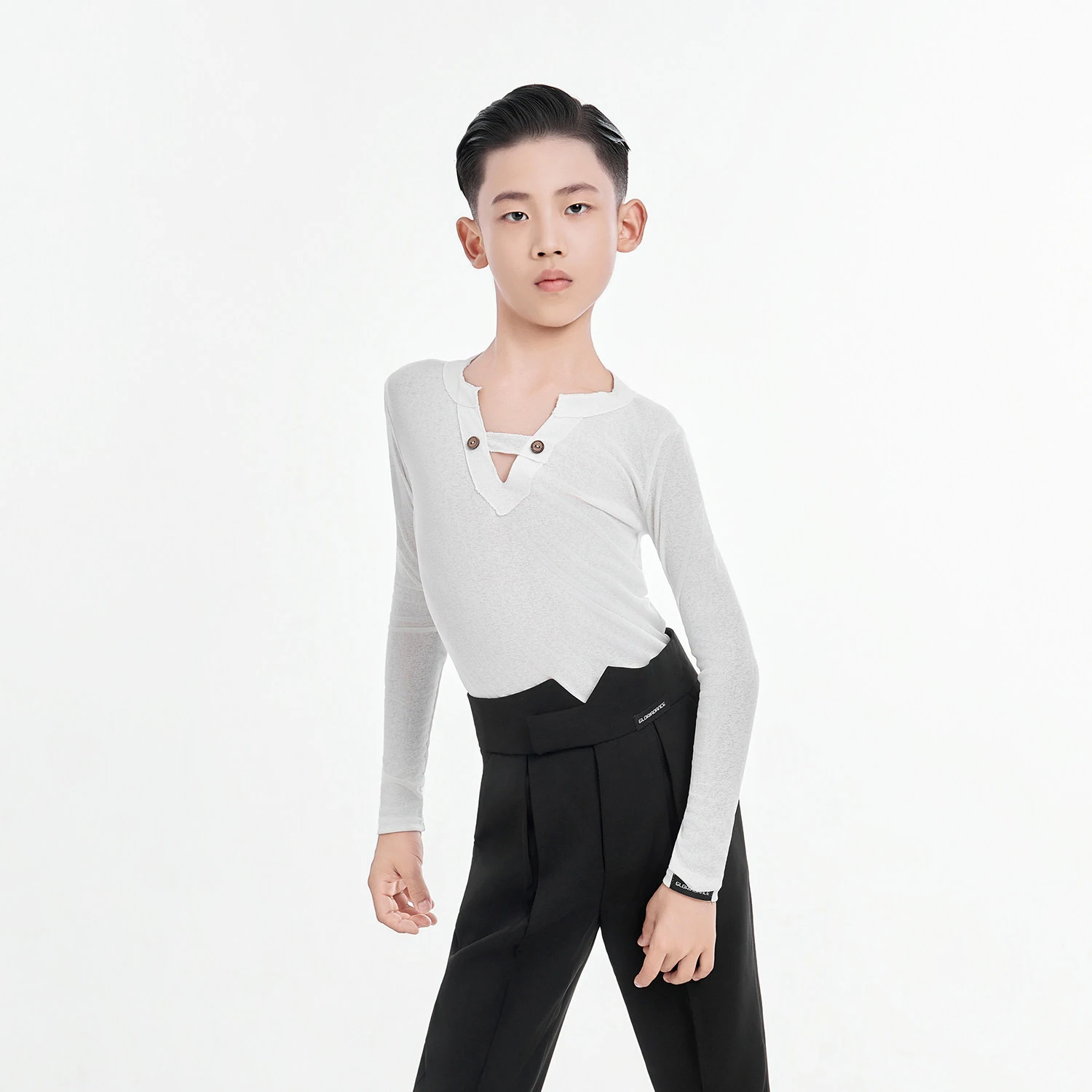 

2026 New Latin Dance Performance Costumes For Boys Long Sleeved Latin Pants Practice Suit Samba Chacha Latin Clothing XH4115