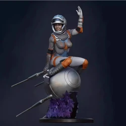 Astronaut Full Resin Figure Girl 1/24 Scale 75mm Assemble Miniatures Model Kit Unassembled Unpainted Diorama Toys