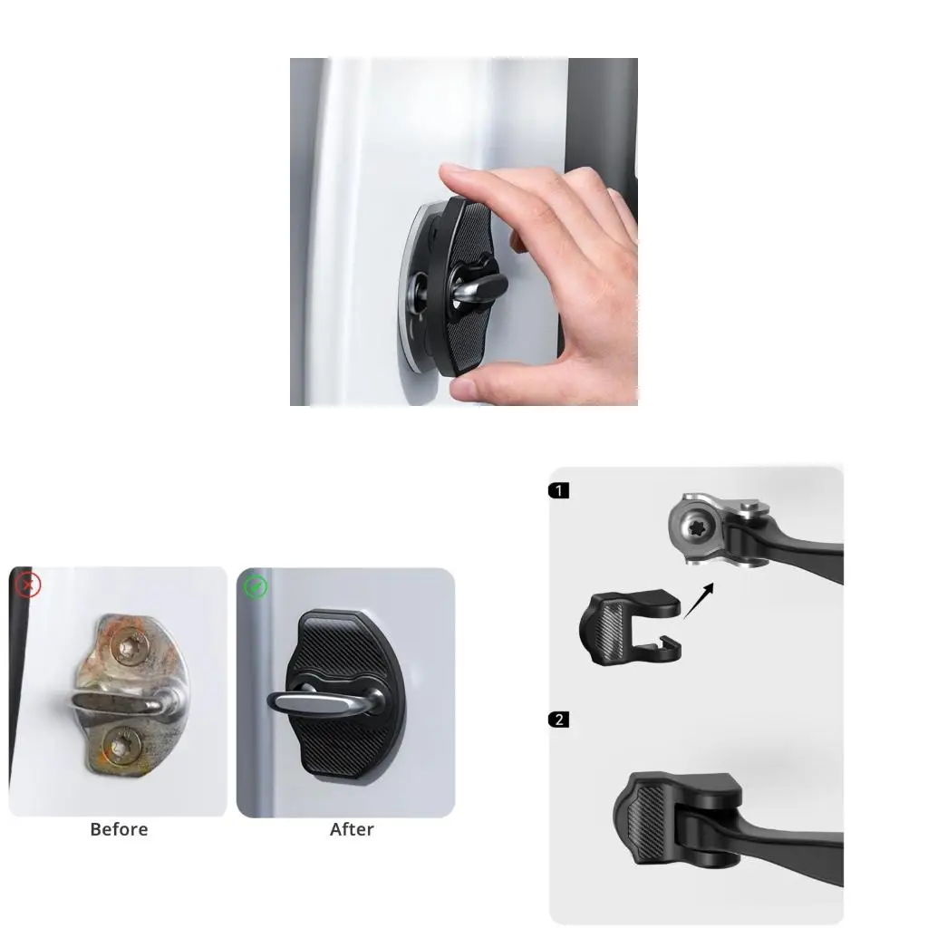 

Car Door Lock Cushions Wear Resistant Door Lock Buckle Covers Vehicle Accessories Easy to Use for Vehicles