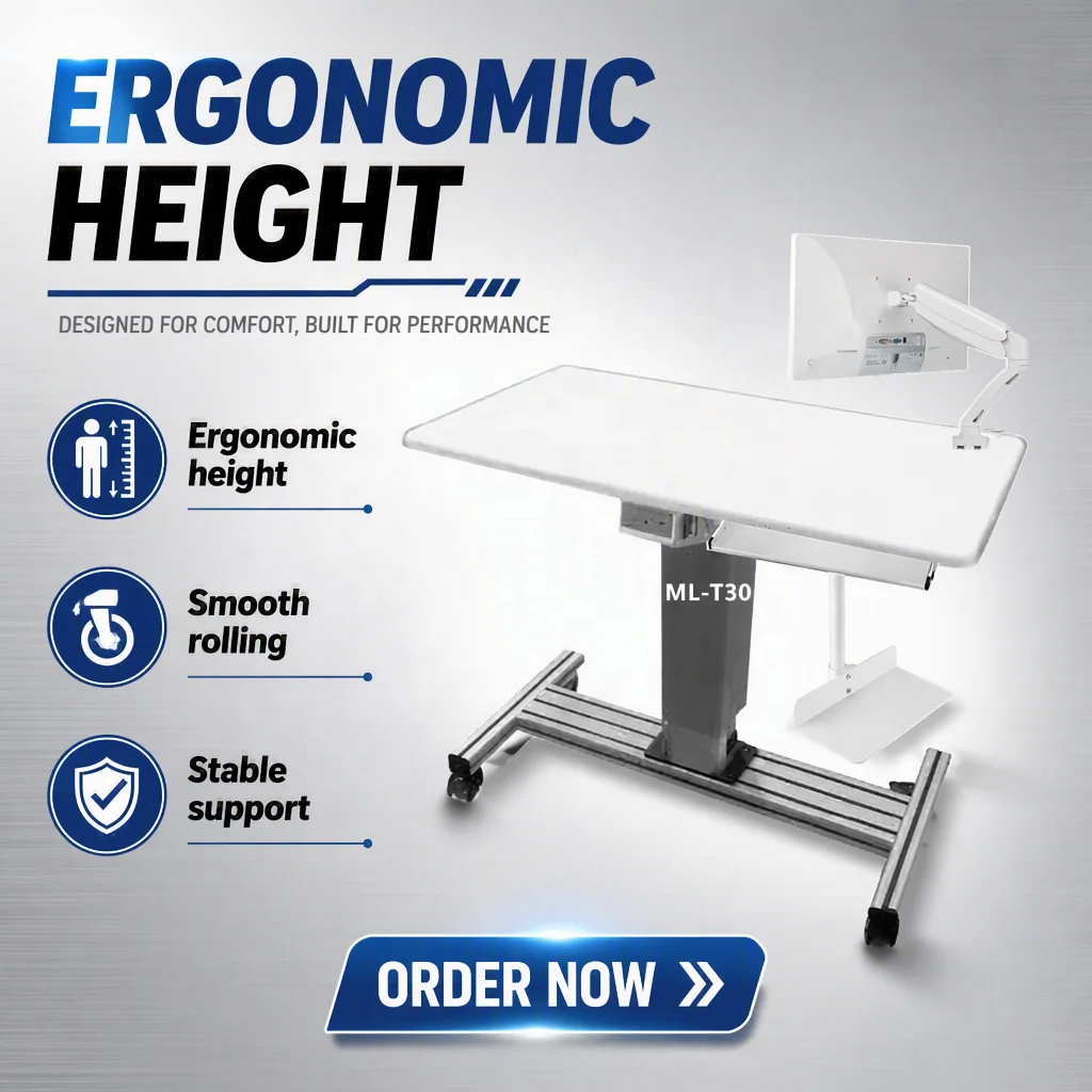 The Most Popular  Electro-elevating Table ML-T30 for Digital Slit Lamp and Other Equipments Brief Style with Reliable Quality