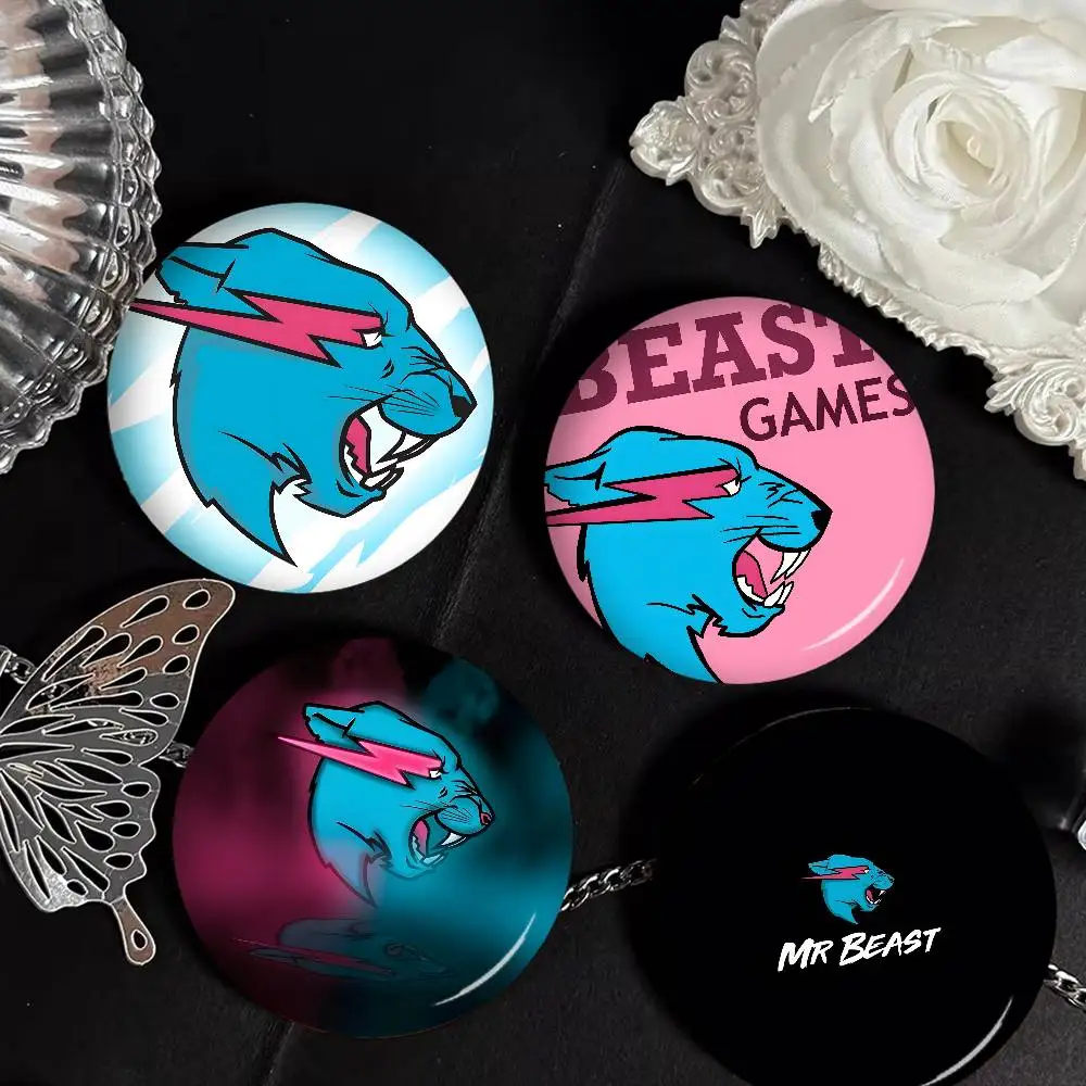 Content Creator M-Mr B-Beast Creative Tinplate Soft Button Pins Animal Icon Brooch Lapel Backpack Badge Accessories Pin