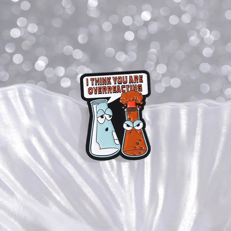 Science Chemical Collection Enamel Pins Creative Test Tube Medicine Bottle Molecule Element Brooches Lapel Badge Jewelry Gifts