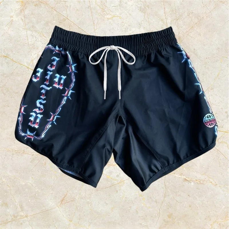 2026 Muay Thai Shorts Breathable Boxing Trunks for Men Kickboxing Training Pants Elastic Waist Combat Sports Fight Competition