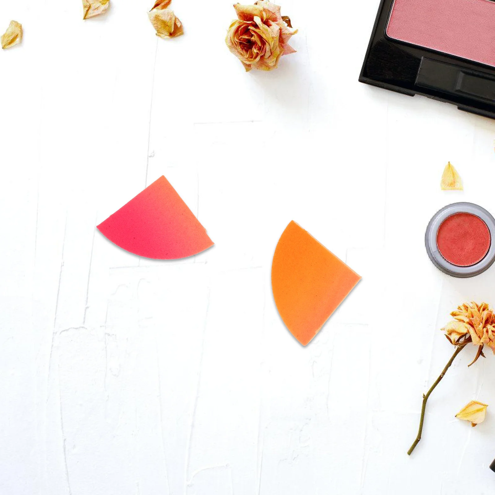 1 Juego de esponja de maquillaje para polvo de piruleta, aplicador facial suave para uso húmedo o seco, ajuste de borde Triangular, resaltador, base