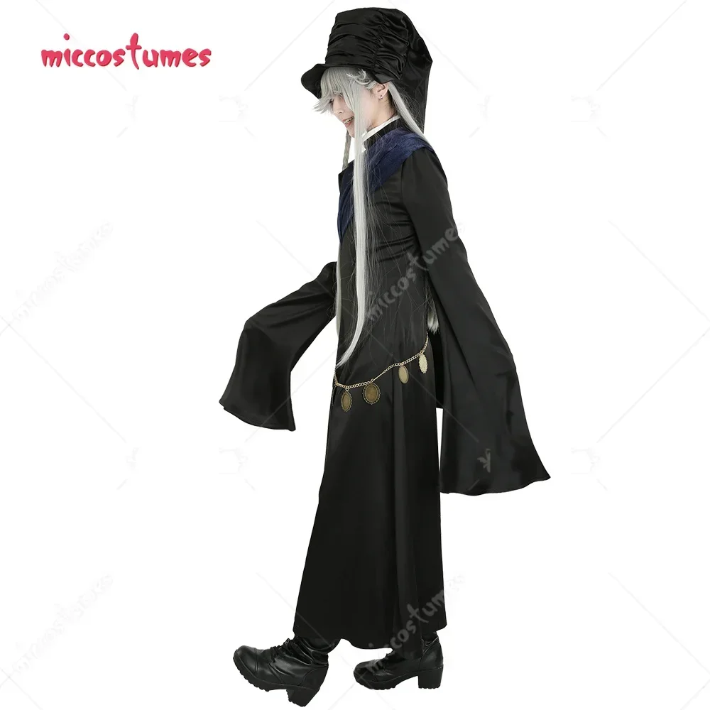 Miccostumes Women\'s Undertaker Grim Reaper Cosplay Costume Outfit with Hat