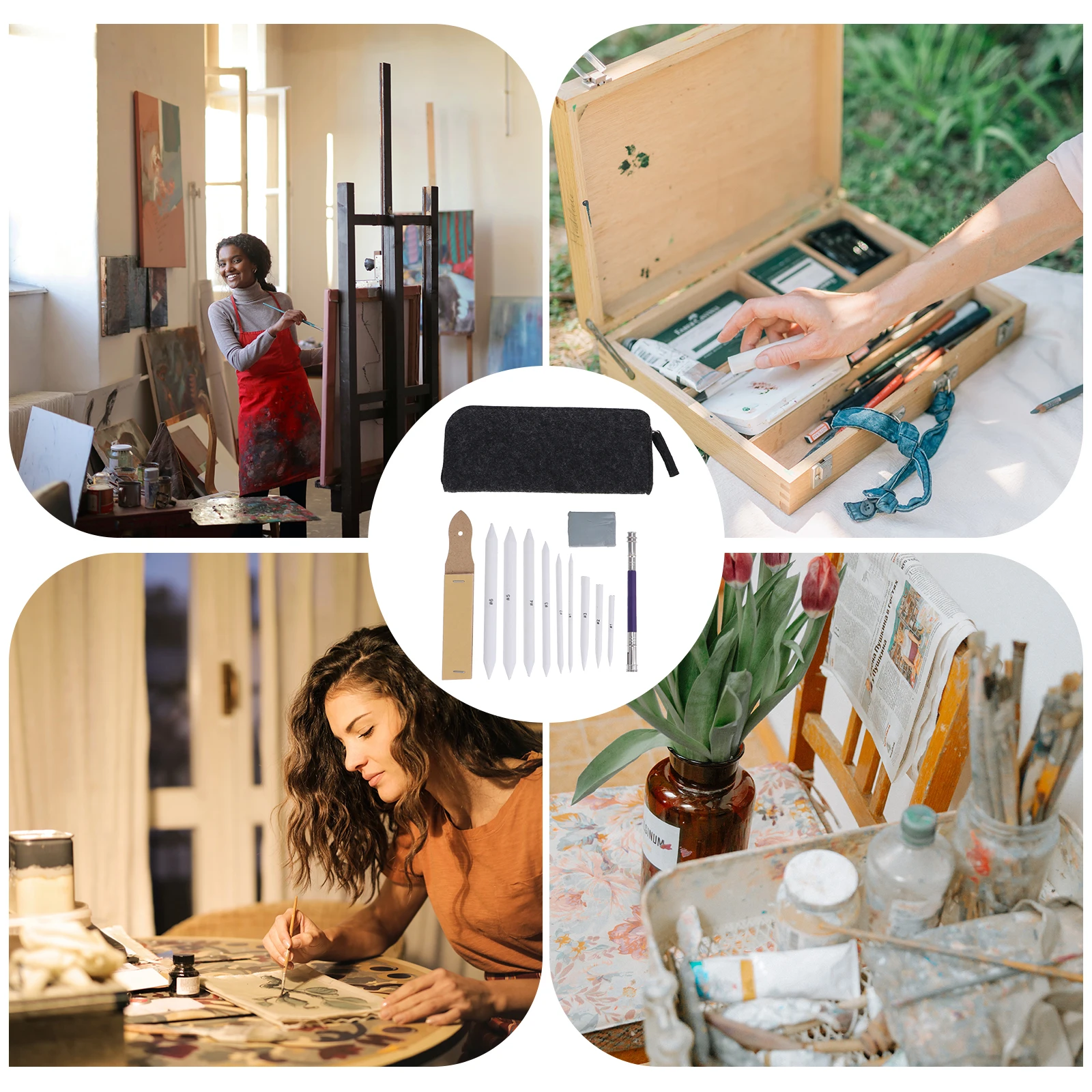 

19 Pcs/ Painting Correction Pen Set Paper Stumps for Blending Ink Tool Pencil Drawing