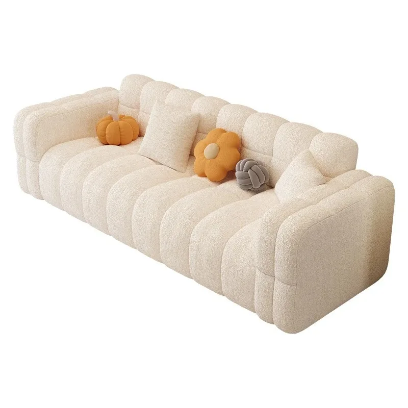 

Living room small apartment 2025 new rental room straight row double triple fabric sofa bedroom elephant ear sofa