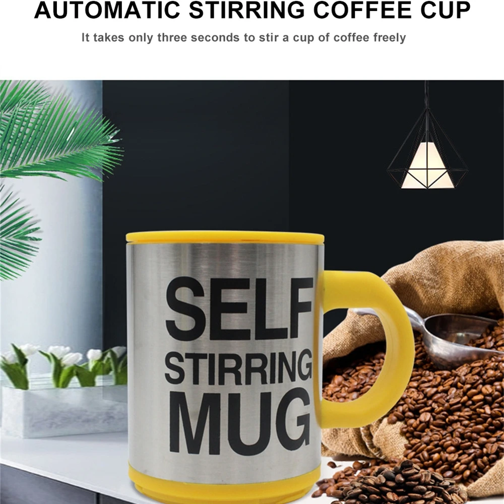 400ML Self Stirring Mug Stainless Steel mix Coffee tea Cup Electric Lazy Double Insulated Smart Cup Automatic Thermal Cup