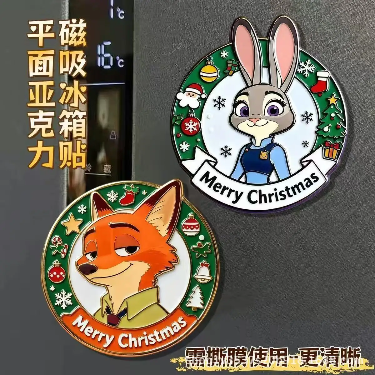 ملصقات ثلاجة مغناطيسية من الأكريليك فروزن 2، تصميم نيك وجودي عالي الجودة لتزيين المنزل والمطبخ والمكتب المغناطيسي